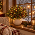 Lighted Red Berry Pine Centerpiece - DIY Christmas Tabletop Decor With LED Light String - image 2
